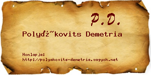 Polyákovits Demetria névjegykártya